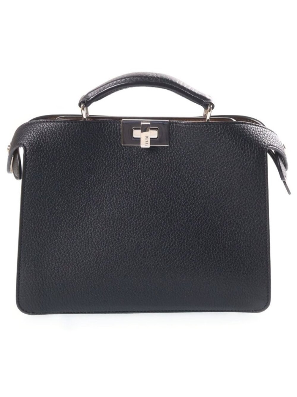 Fendi Peekaboo ISeeU Small 2-Way Shoulder Bag Black Leather
